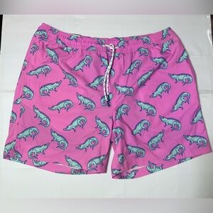 Swim Trunks Mens X-Large 6.5" Inseam  Alligator Lined Pink Menber’s Mark